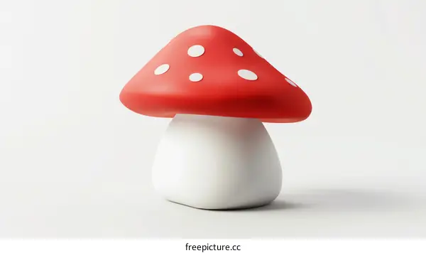 Red and white cartoon mushroom
