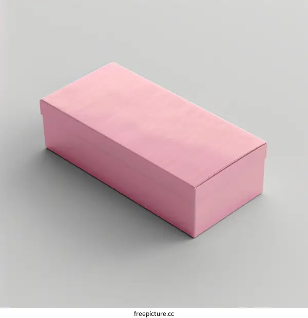 Minimalist Pink Textured Box on Grey Background