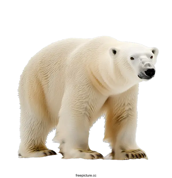 [Transparent Background PNG]Polar Bear Standing On White Background