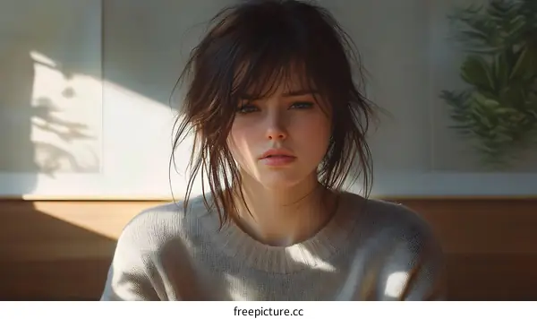 Closeup Portrait of a Beautiful Woman