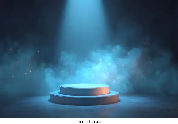 Modern Blue Product Display Stage