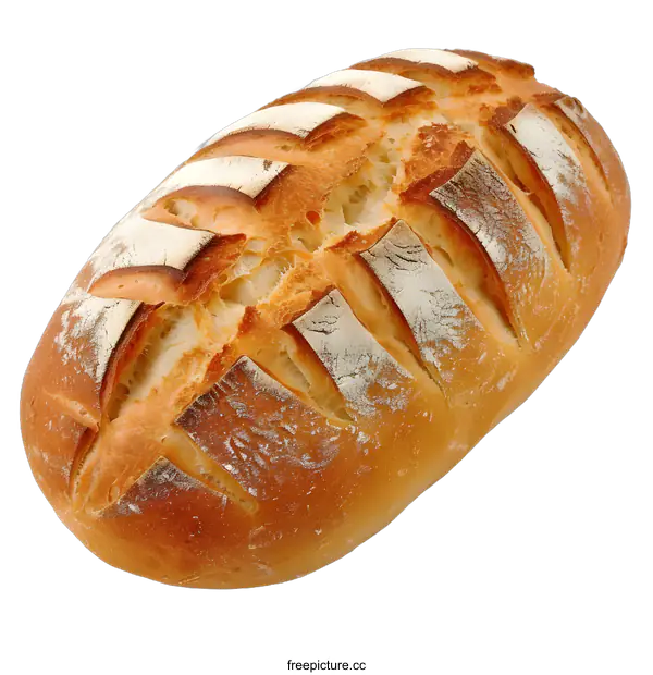 [Transparent Background PNG]Freshly Baked White Bread Loaf