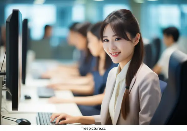 Asian businesswoman working in an office