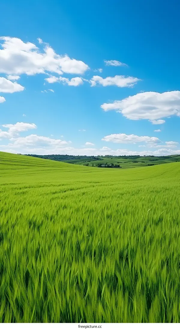 Golden Wheat Field Under a Blue Sky