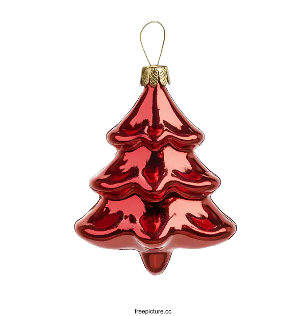 [Transparent Background PNG]Red Christmas Tree Ornament Isolated on White Background