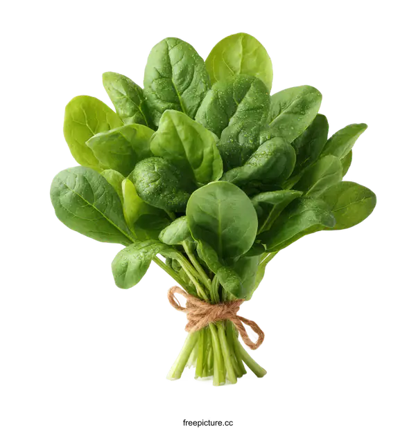[Transparent Background PNG]Fresh Spinach Bunch Close-up