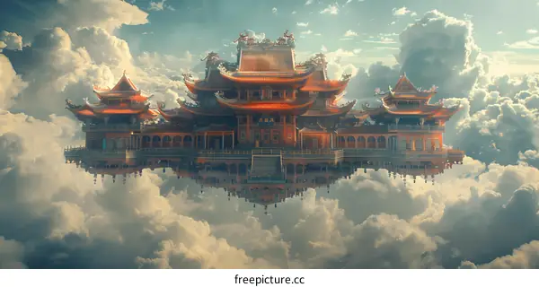 Floating Temple Above the Clouds