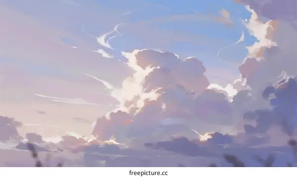 A Soft and Fluffy Clouds Scattered in the Blue Sky