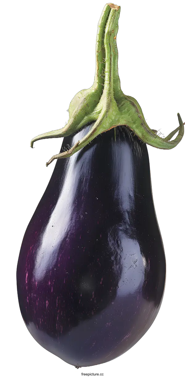 [Transparent Background PNG]Fresh Purple Eggplant Isolated On White Background