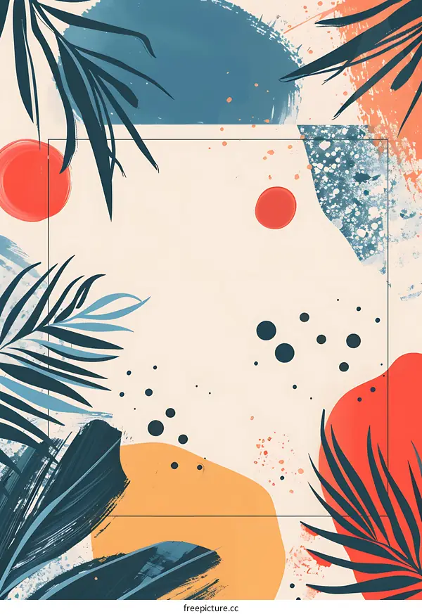 Tropical Leaves Abstract Art Background