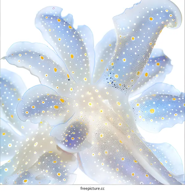 Close-up photography of nudibranch on white background