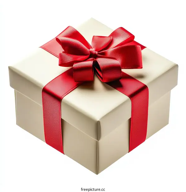 Elegant Gift Box with Red Ribbon