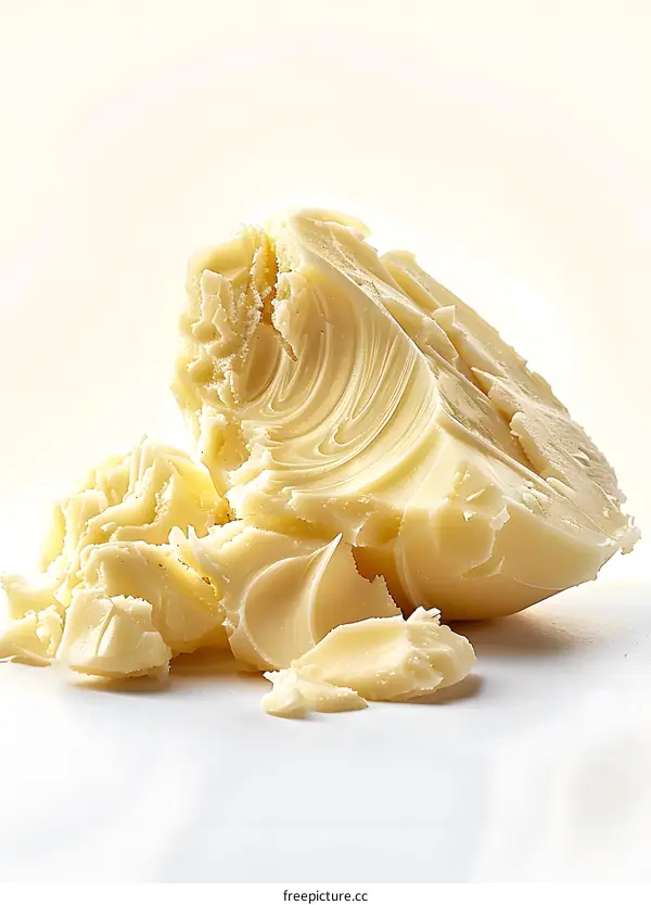 Close Up Of A Chunk Of White Shea Butter