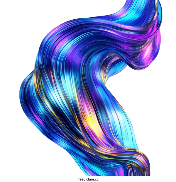 [Transparent Background PNG]Abstract Colorful Swirling Metal Design