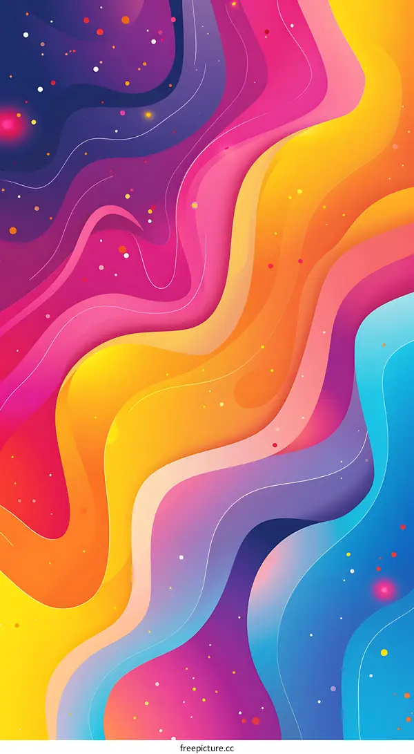 Abstract Background With Colorful Wavy Lines
