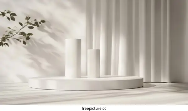 Minimalist White Product Display Stage