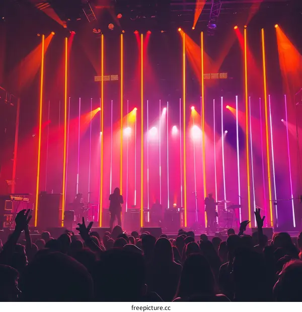 Rock concert with people in the audience