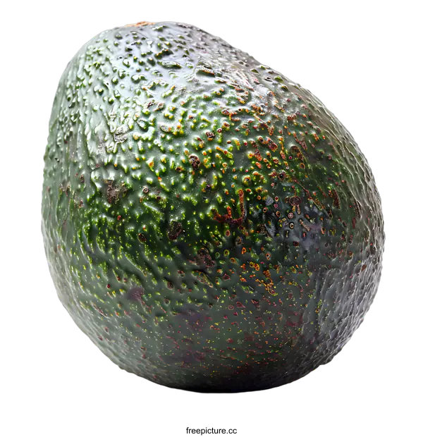 [Transparent Background PNG]A single ripe avocado on a white background