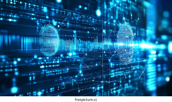 Abstract Digital Data Visualization of a Global Network