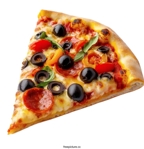[Transparent Background PNG]Delicious Pizza Slice with Toppings
