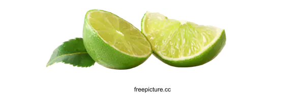 [Transparent Background PNG]Fresh Lime Slices on White Background