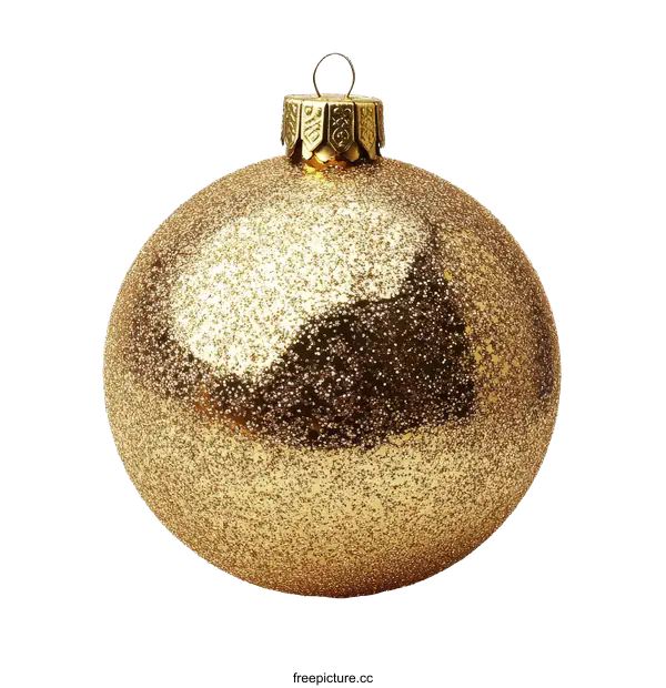 [Transparent Background PNG]Golden Christmas Ornament Sphere Decor