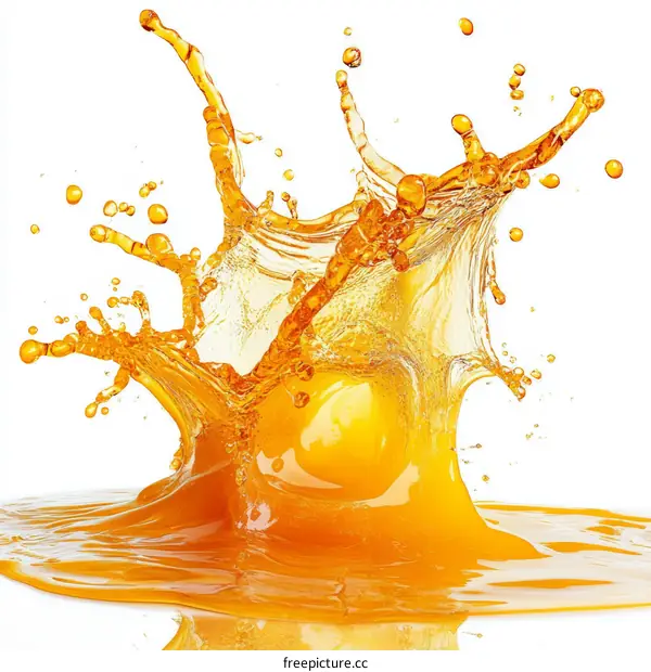 Orange Juice Splash Art Illustration