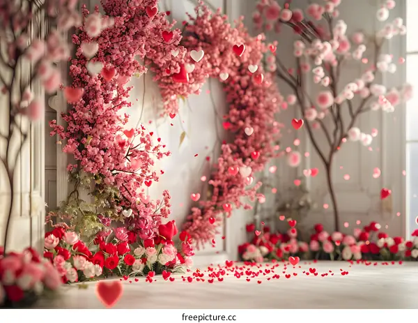 A beautiful floral arch for Valentines Day