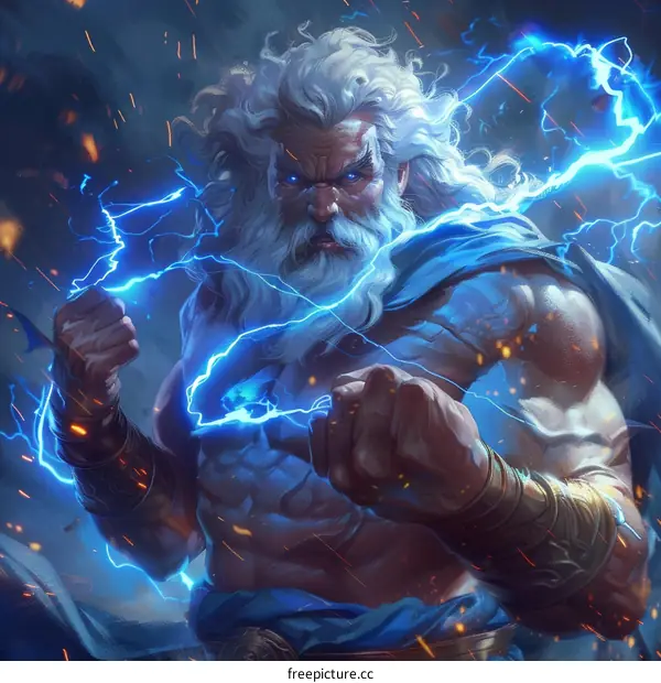 Zeus, the King of Gods, is the God of Sky and Thunder in Greek Mythology