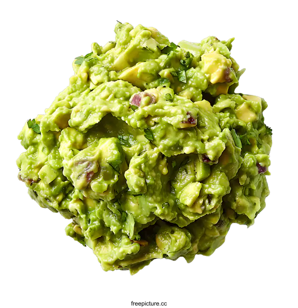 [Transparent Background PNG]Fresh guacamole dip on white background