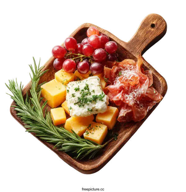 [Transparent Background PNG]Assorted Cheese and Meat Platter