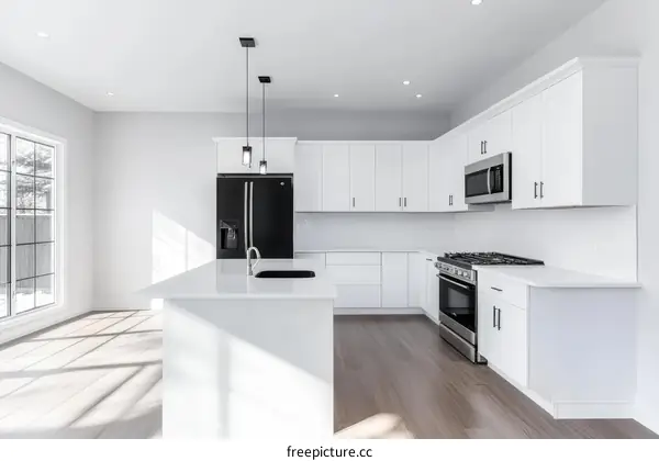 Modern Bright White Kitchen Interior Design