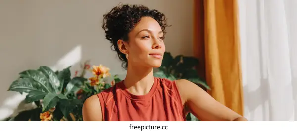 Thoughtful Woman in a Relaxed Pose