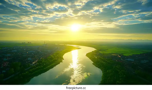 Sunrise over the River Cityscapes
