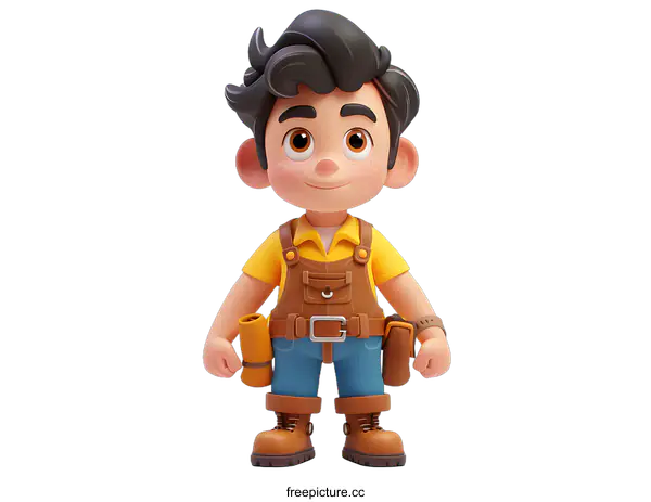 [Transparent Background PNG]builder character illustration