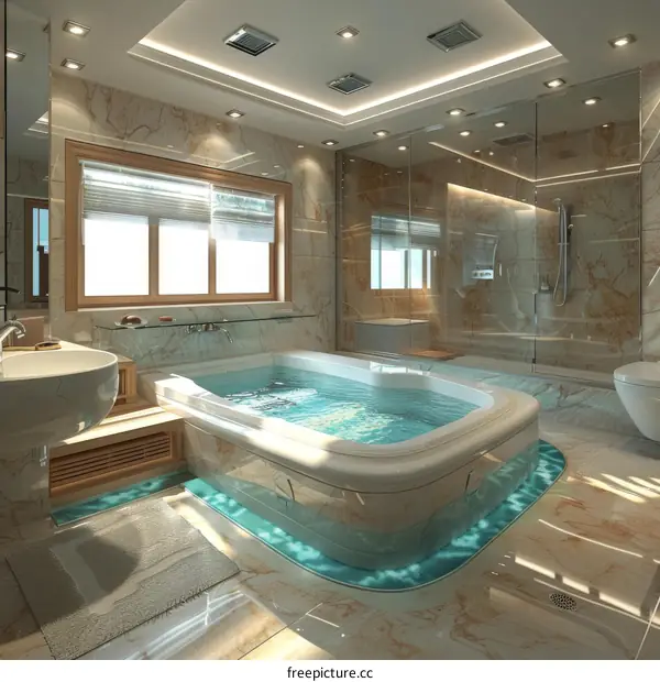 Luxury Modern Bathroom Design with Jacuzzi