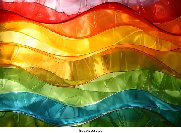 Colorful wavy glass