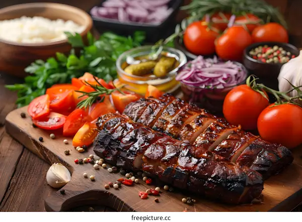 Grilled Pork Loin with Fresh Vegetables