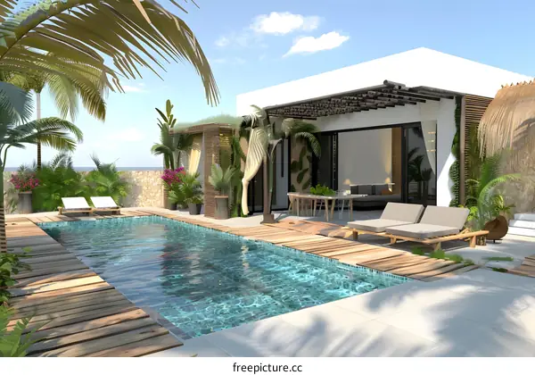 Modern Tropical Villa with Private Pool and Patio