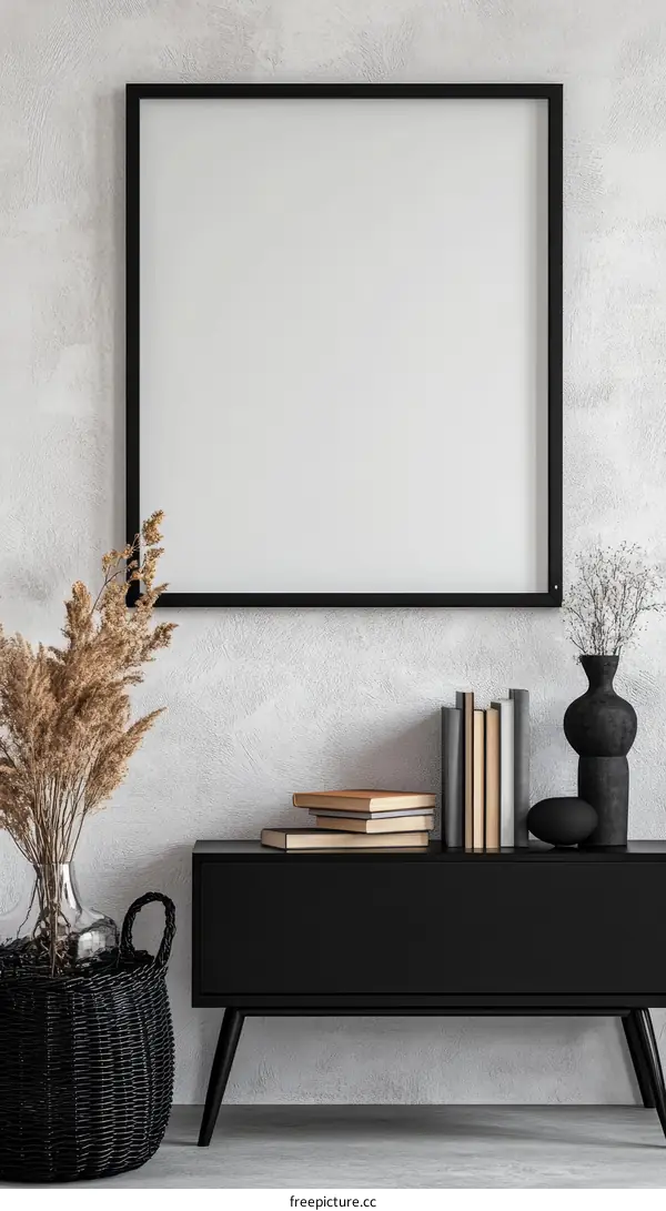 Modern Empty Frame on a Stylish Console Table
