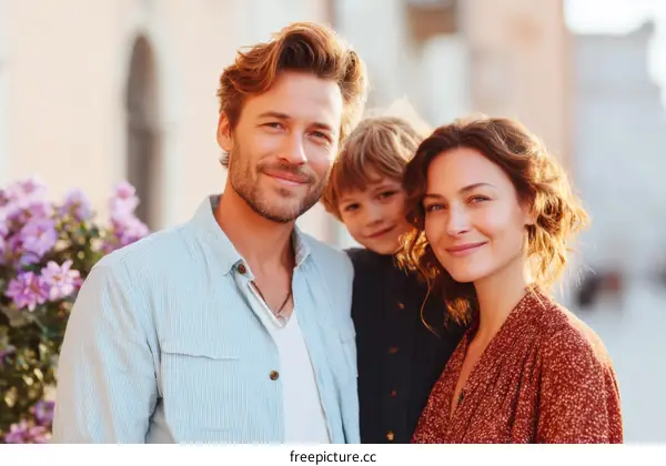 Happy Family Portrait Outdoors