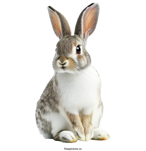 [Transparent Background PNG]Adorable Baby Rabbit Close-up Portrait