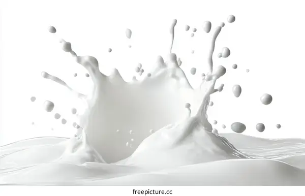 Milk Splash Illustration with Abstract Design