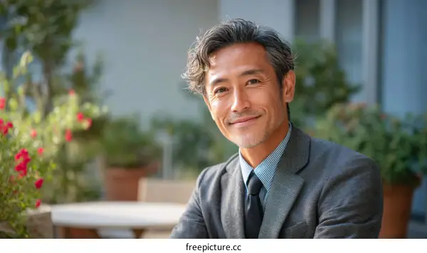 Asian Businessman Portrait Outdoor