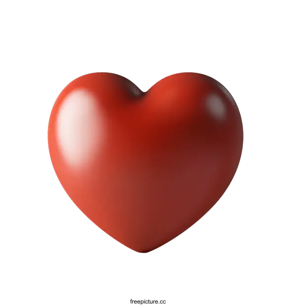 [Transparent Background PNG]Red Heart 3D Model on transparent background