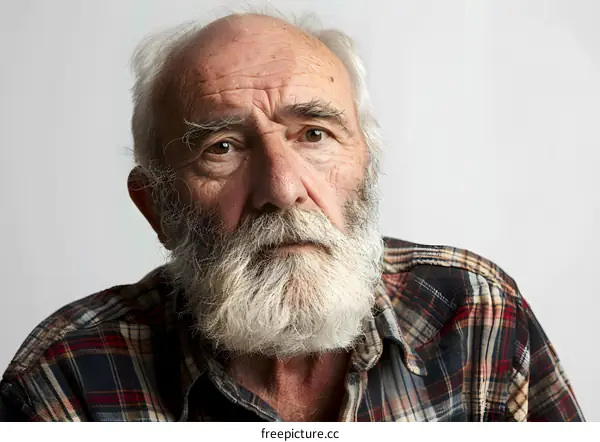 Portrait of a Senior Man with a White Beard