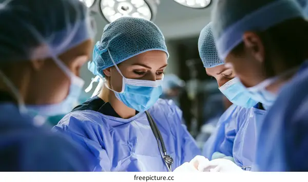 Surgeons Team Working in an Operating Room