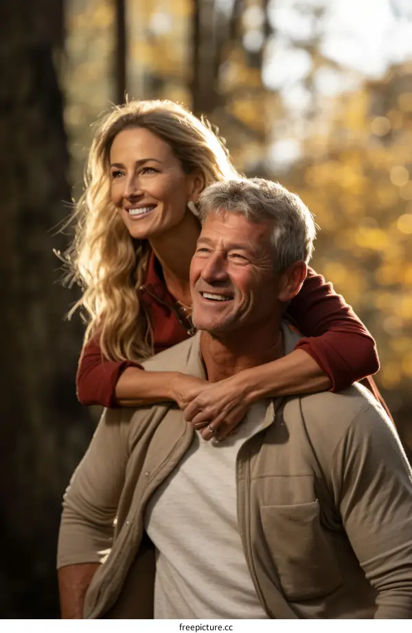 Happy couple in love outside in nature