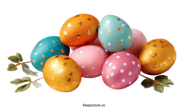 [Transparent Background PNG]Colorful Easter Eggs Decoration
