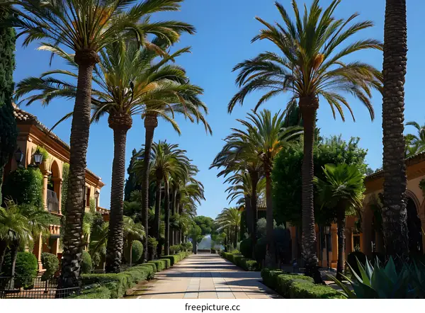 Palm trees in the park